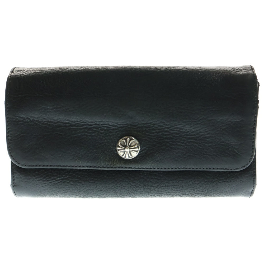 CHROME HEARTS(クロムハーツ) JUDY CROSS BALL ジュディ クロス ボール ボタン レザーウォレット 長財布 ブラック BCA366