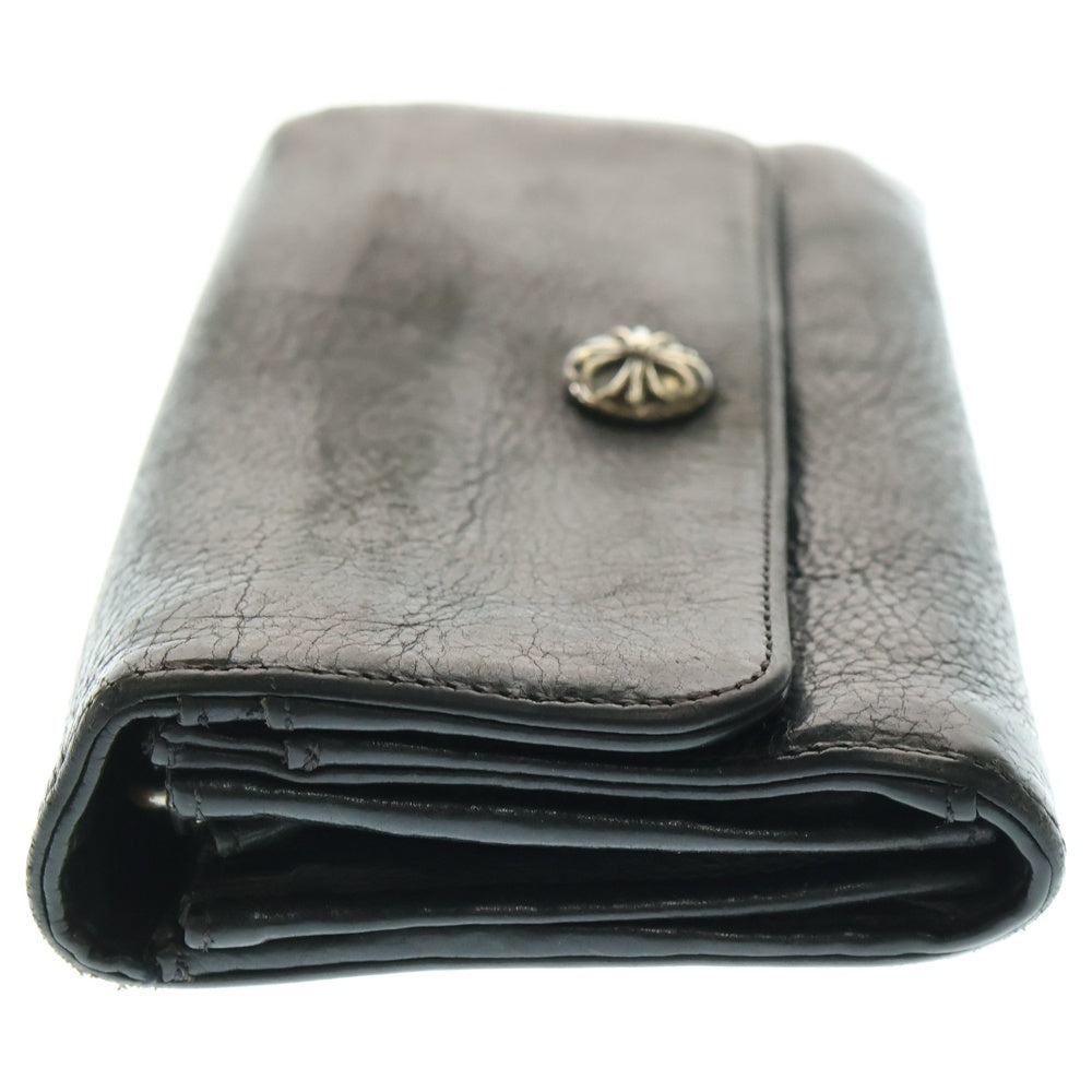 CHROME HEARTS(クロムハーツ) JUDY CROSS BALL ジュディ クロス ボール ボタン レザーウォレット 長財布 ブラック BCA366