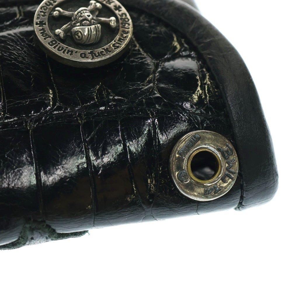 Bill Wall Leather/BWL(ビルウォールレザー) シャイニーアリゲーター レザー ロングウォレット 長財布 ブラック