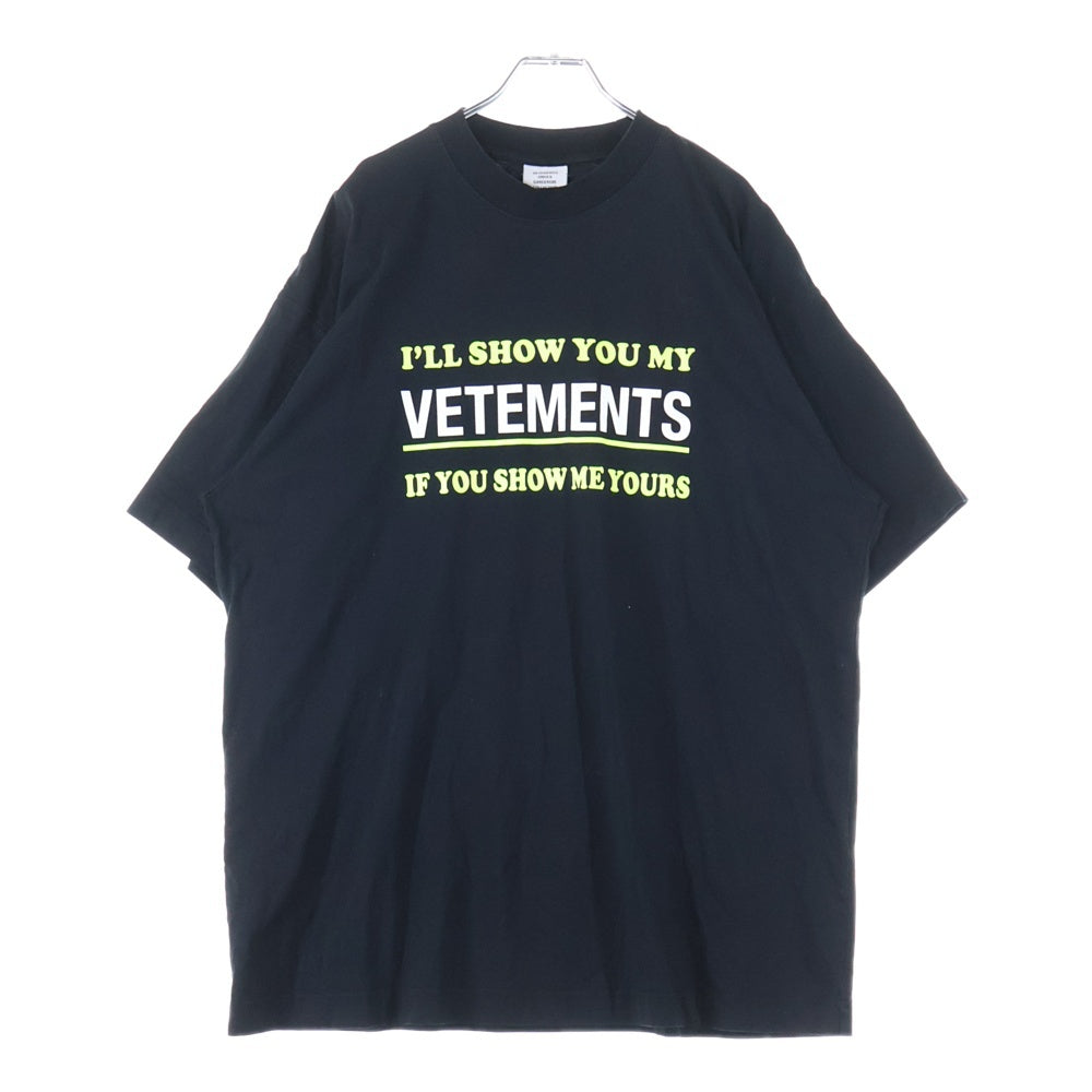 VETEMENTS(ヴェトモン) 22AW Show Me Your プリント半袖Tシャツ UA53TR230B ブラック