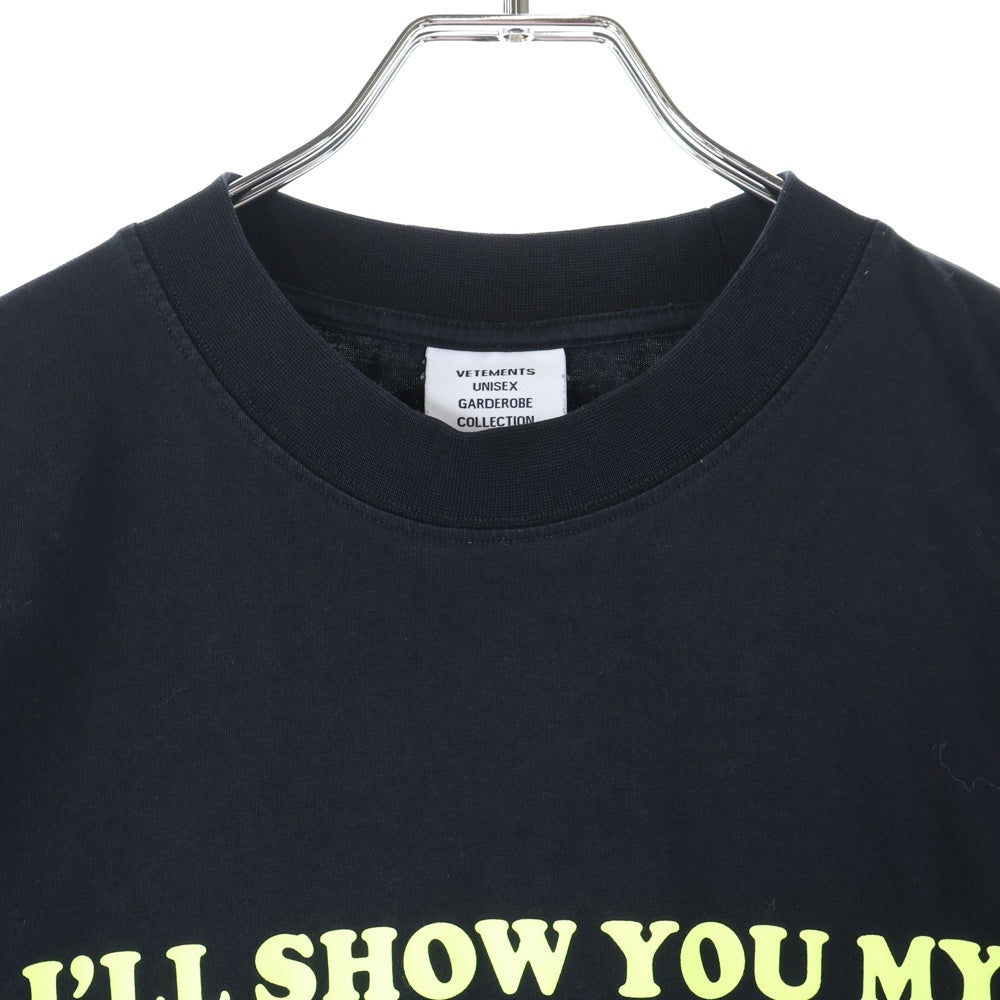 VETEMENTS(ヴェトモン) 22AW Show Me Your プリント半袖Tシャツ UA53TR230B ブラック