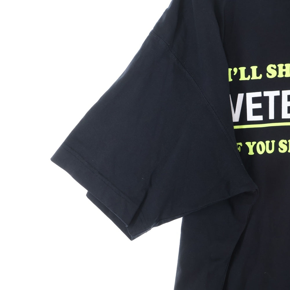 VETEMENTS(ヴェトモン) 22AW Show Me Your プリント半袖Tシャツ UA53TR230B ブラック