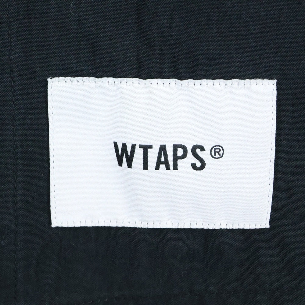 WTAPS(ダブルタップス) 22SS SCOUT LS NYCo TUSSAH バッククロス刺繍ノーカラージャケット ブラック 221WVDT-SHM04