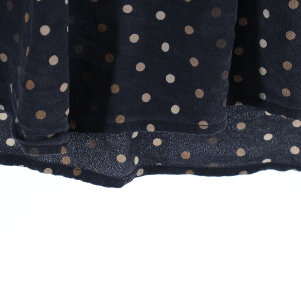 SAINT LAURENT PARIS(サンローランパリ) Polka Dot Print Shirt 646850 Y2G41 ドット柄シルク長袖シャツ ブラック