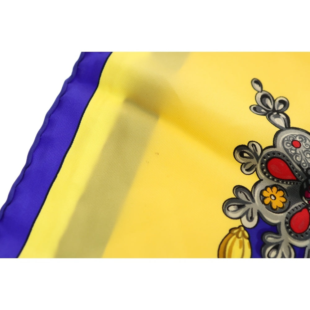 HERMES(エルメス) 90 PARURES DES SABLES シルクカレ90スカーフ ブルー/イエロー
