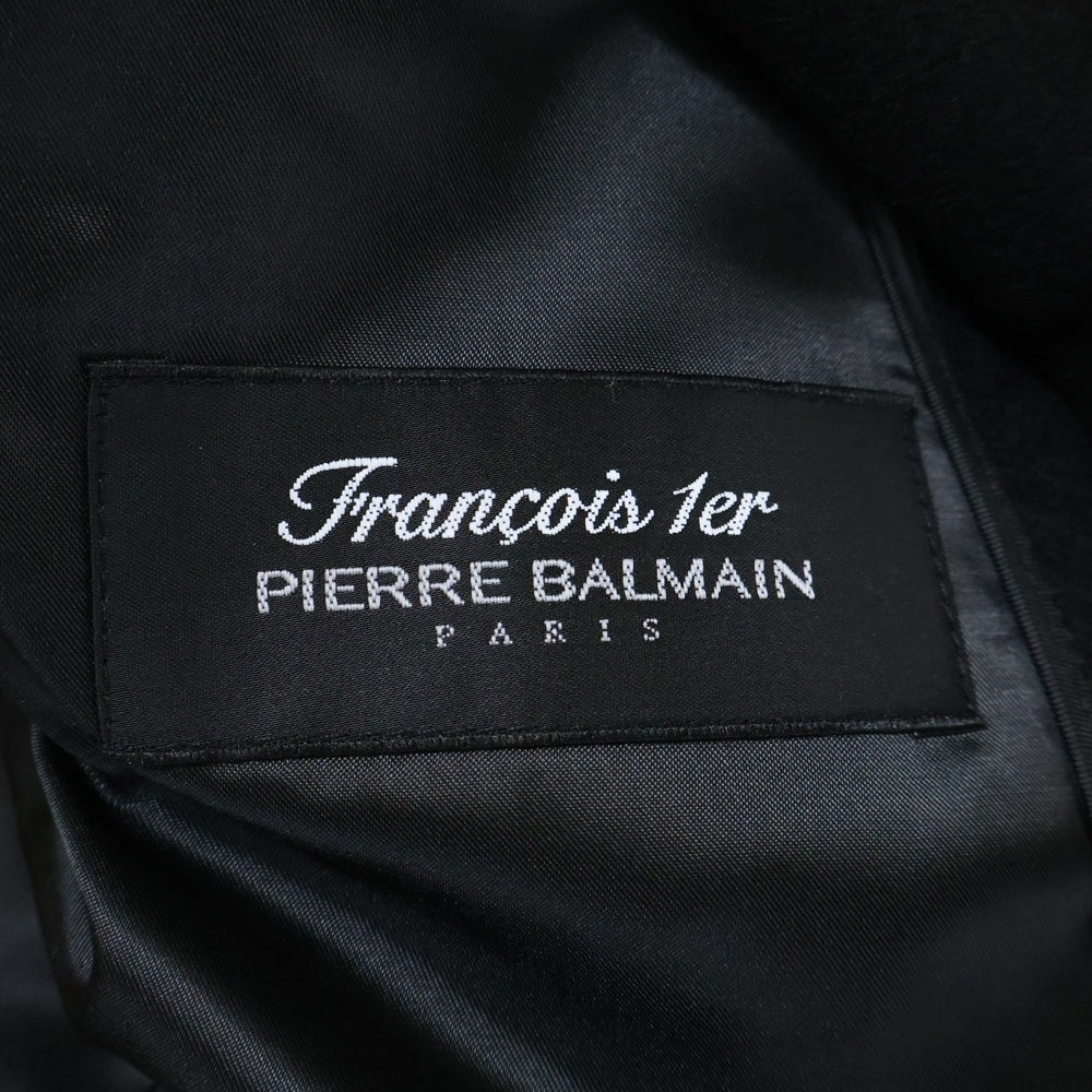 PIERRE BALMAIN(ピエールバルマン) ステンカラーコート カシミヤ ブラック