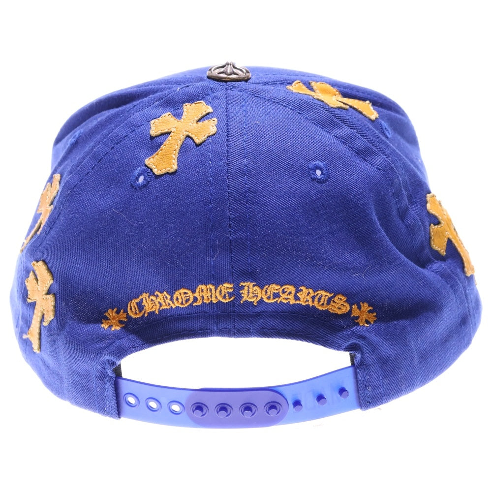 CHROME HEARTS(クロムハーツ) HAT 5 PANEL CAP BSBL SAX PRPL W/KLY GRN セメタリークロスパッチ ベースボールキャップ 帽子 ブルー/イエロー