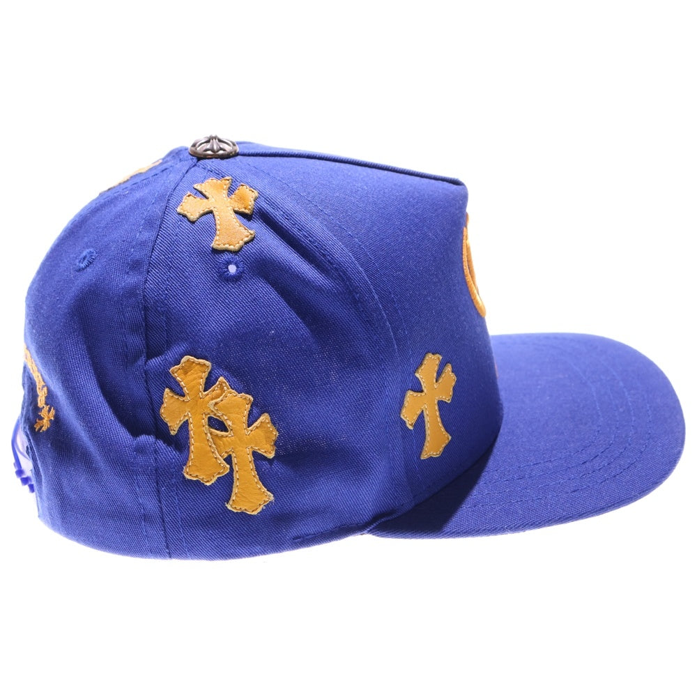 CHROME HEARTS(クロムハーツ) HAT 5 PANEL CAP BSBL SAX PRPL W/KLY GRN セメタリークロスパッチ ベースボールキャップ 帽子 ブルー/イエロー