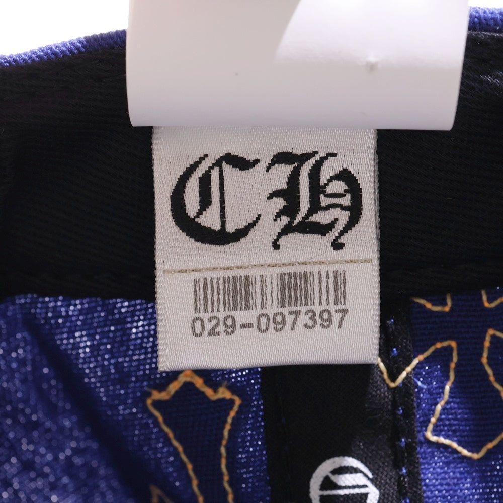 CHROME HEARTS(クロムハーツ) HAT 5 PANEL CAP BSBL SAX PRPL W/KLY GRN セメタリークロスパッチ ベースボールキャップ 帽子 ブルー/イエロー