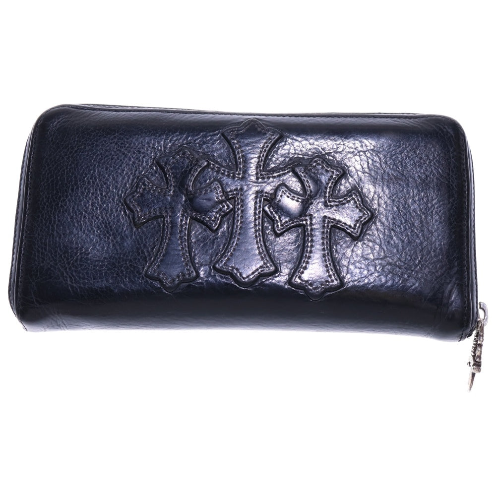 CHROME HEARTS(クロムハーツ) REC F ZIP 3クロス ラウンドジップレザーウォレット 財布 ブラック BCA368