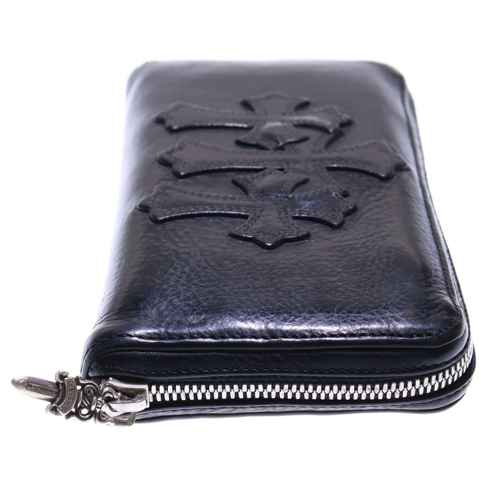 CHROME HEARTS(クロムハーツ) REC F ZIP 3クロス ラウンドジップレザーウォレット 財布 ブラック BCA368