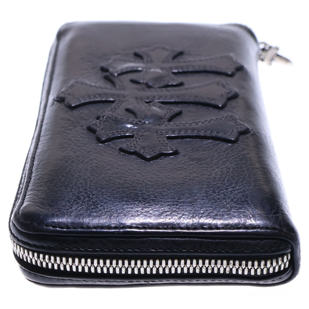 CHROME HEARTS(クロムハーツ) REC F ZIP 3クロス ラウンドジップレザーウォレット 財布 ブラック BCA368