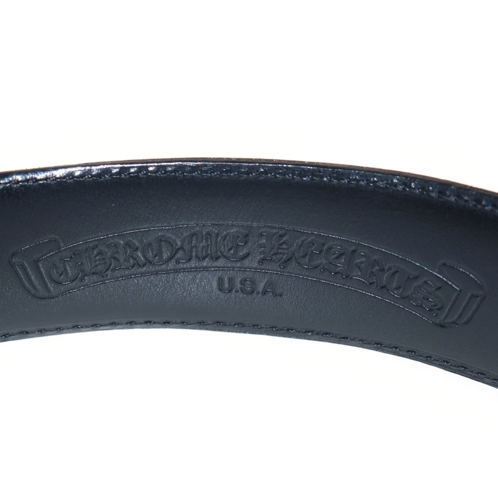 CHROME HEARTS(クロムハーツ) 1.5 STRAP 1.5inch フローラルリベッツ レザーベルト ブラック