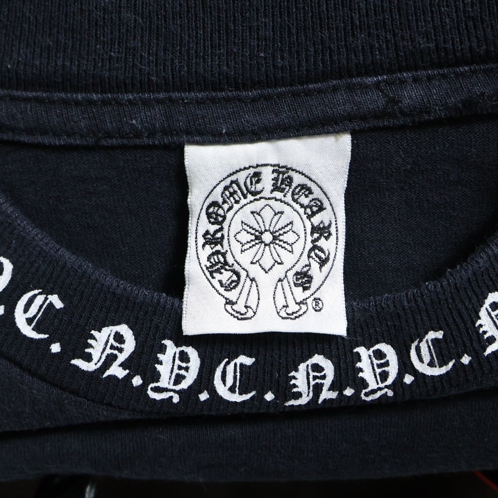CHROME HEARTS(クロムハーツ) NYC NECK LOGO S/S TEE ネック ロゴ プリント 半袖Tシャツ カットソー ブラック
