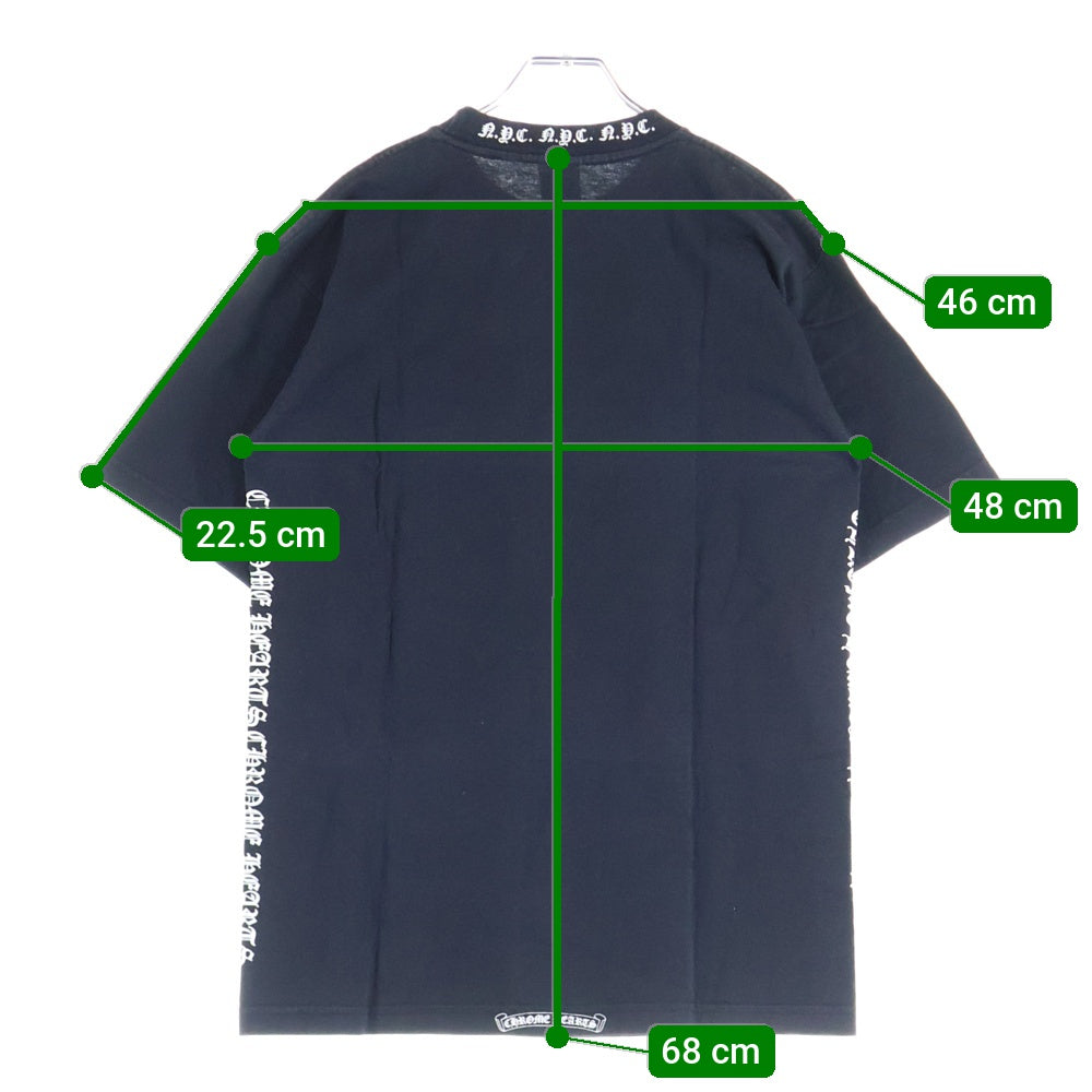CHROME HEARTS(クロムハーツ) NYC NECK LOGO S/S TEE ネック ロゴ プリント 半袖Tシャツ カットソー ブラック