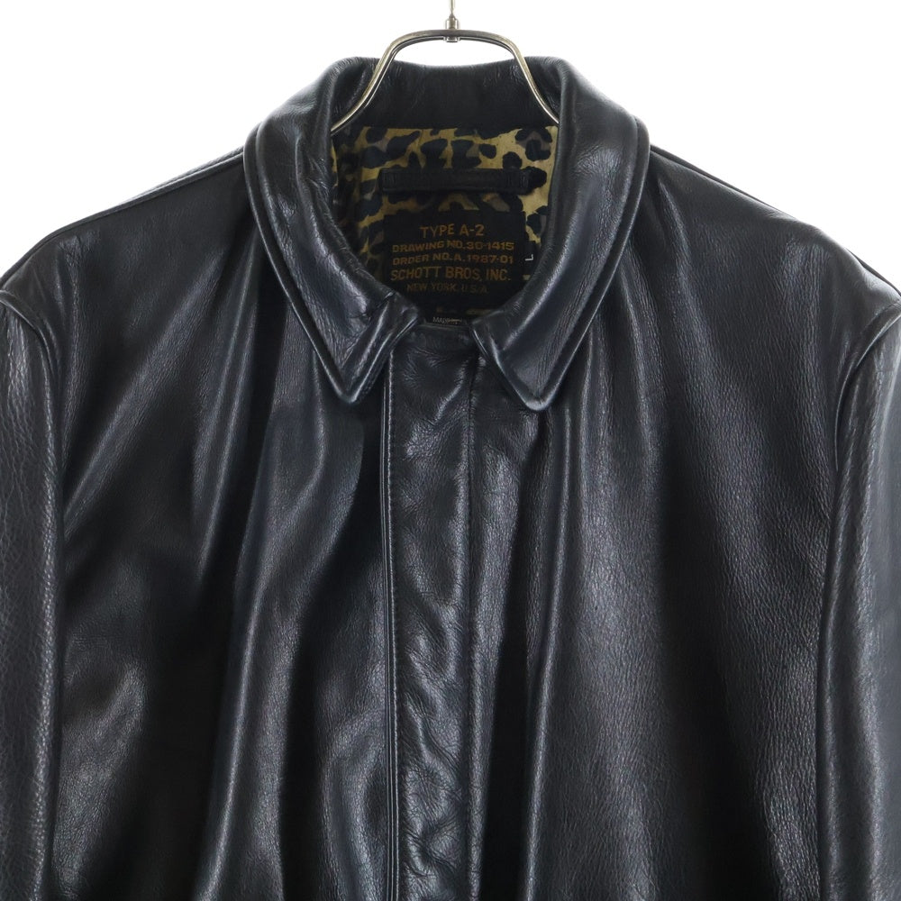 SUPREME(シュプリーム) ×SCHOTT TYPE A-2 Leather Jacket ショット ライダース レザージャケット ブラック