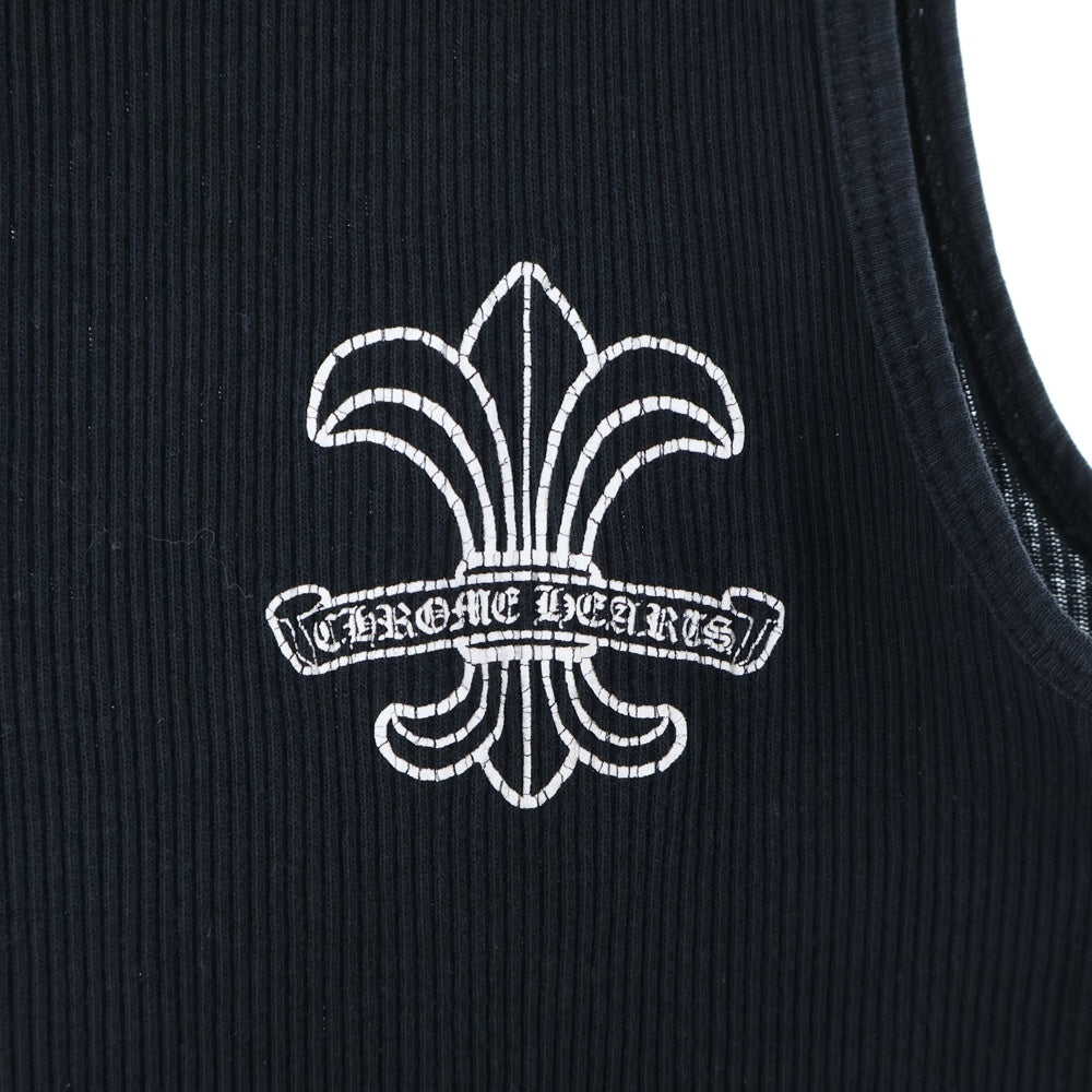 CHROME HEARTS(クロムハーツ) OLD オールド フレア バックプリント リブタンクトップ ノースリーブ ブラック