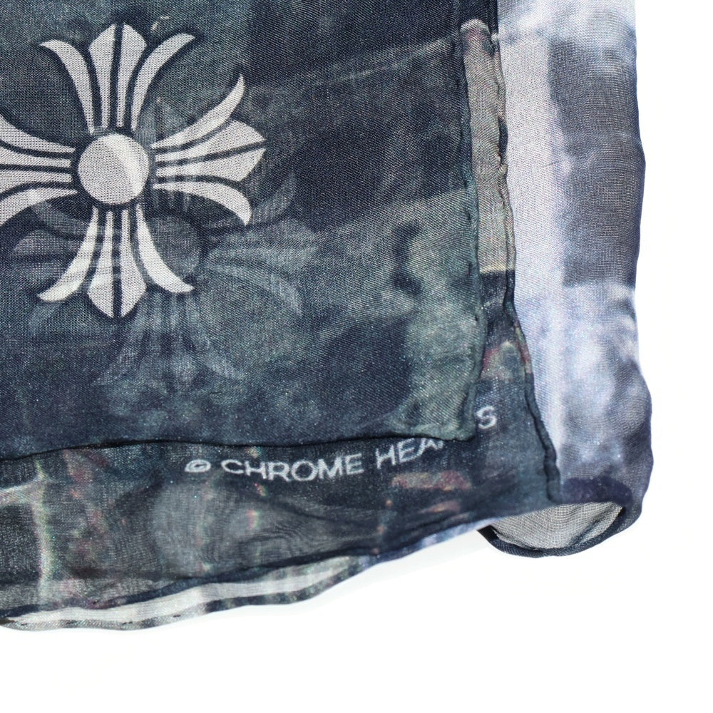 CHROME HEARTS(クロムハーツ) LIPSTONGUE ROLLING STONES SILK SCARF リップアンドタン ローリングストーンズ シルク総柄スカーフ ブラック