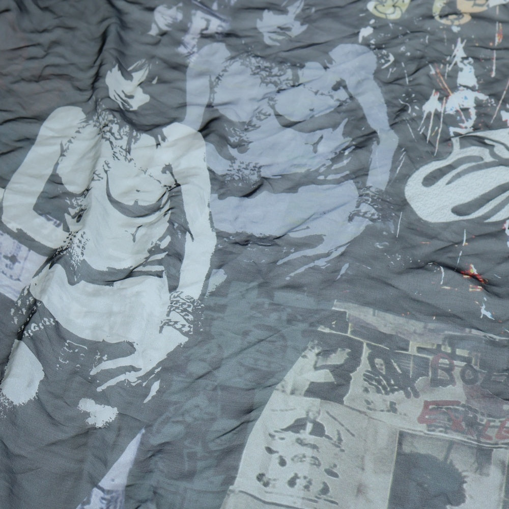 CHROME HEARTS(クロムハーツ) LIPSTONGUE ROLLING STONES SILK SCARF リップアンドタン ローリングストーンズ シルク総柄スカーフ ブラック