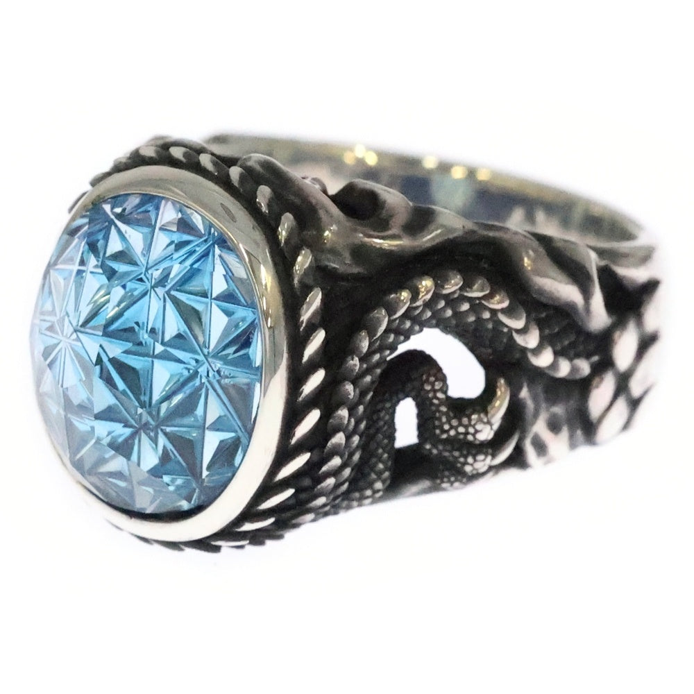 Bloody Mary(ブラッディマリー) 2019 Summer Festival ZILAN ジラン 龍蛇 切子 ブルートパーズ リング 指輪 シルバー/ブルー