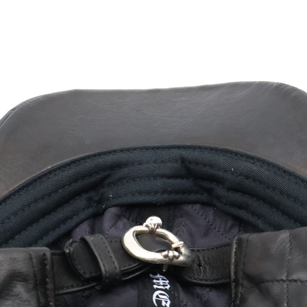 CHROME HEARTS(クロムハーツ) Spider Web スパイダーウェブ レザー キャップ 帽子 ブラック
