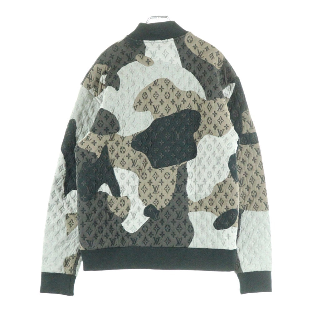 LOUIS VUITTON(ルイヴィトン) ×KID SUPER 23AW Monogram Cotton Jersey Bomber ×キッドスーパー モノグラム カモ柄 ボンバージャケット ブラック/ホワイト RM232 AFR HPY78W
