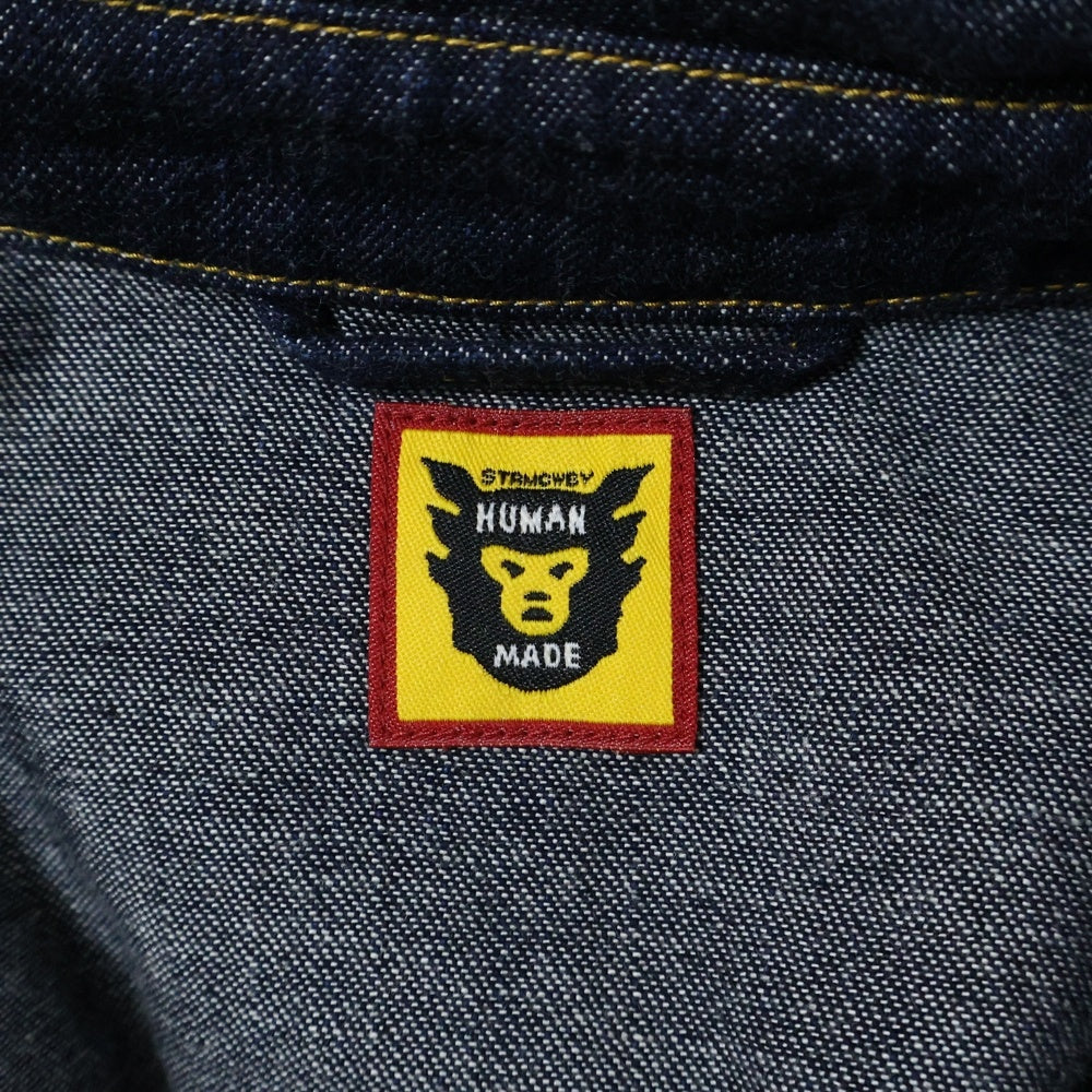 HUMAN MADE(ヒューマンメイド) 23SS DENIM WESTERN SHIRT デニムウエスタンシャツ ロゴプリント インディゴ