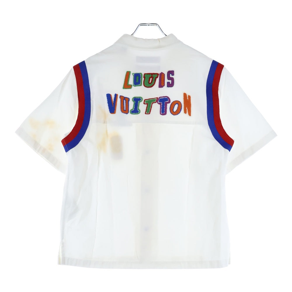 LOUIS VUITTON(ルイヴィトン) 21SS ×NBA バックロゴレザーパッチ付き半袖シャツ RM212M EV9 HLS11W ホワイト