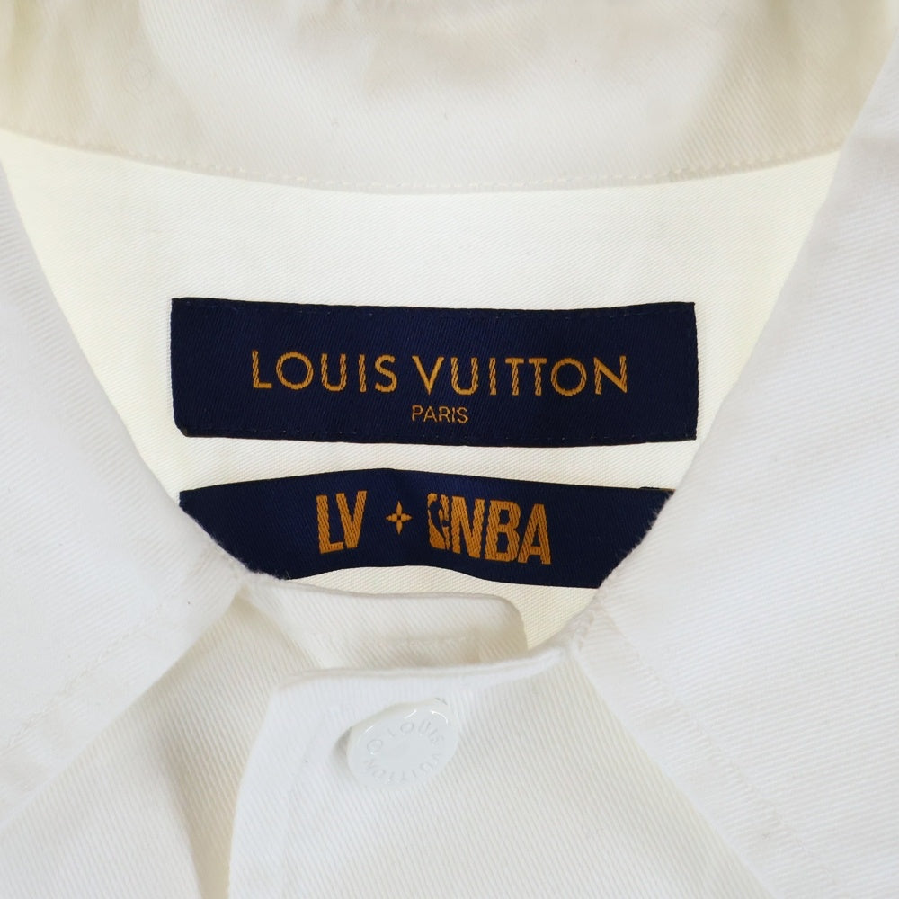 LOUIS VUITTON(ルイヴィトン) 21SS ×NBA バックロゴレザーパッチ付き半袖シャツ RM212M EV9 HLS11W ホワイト