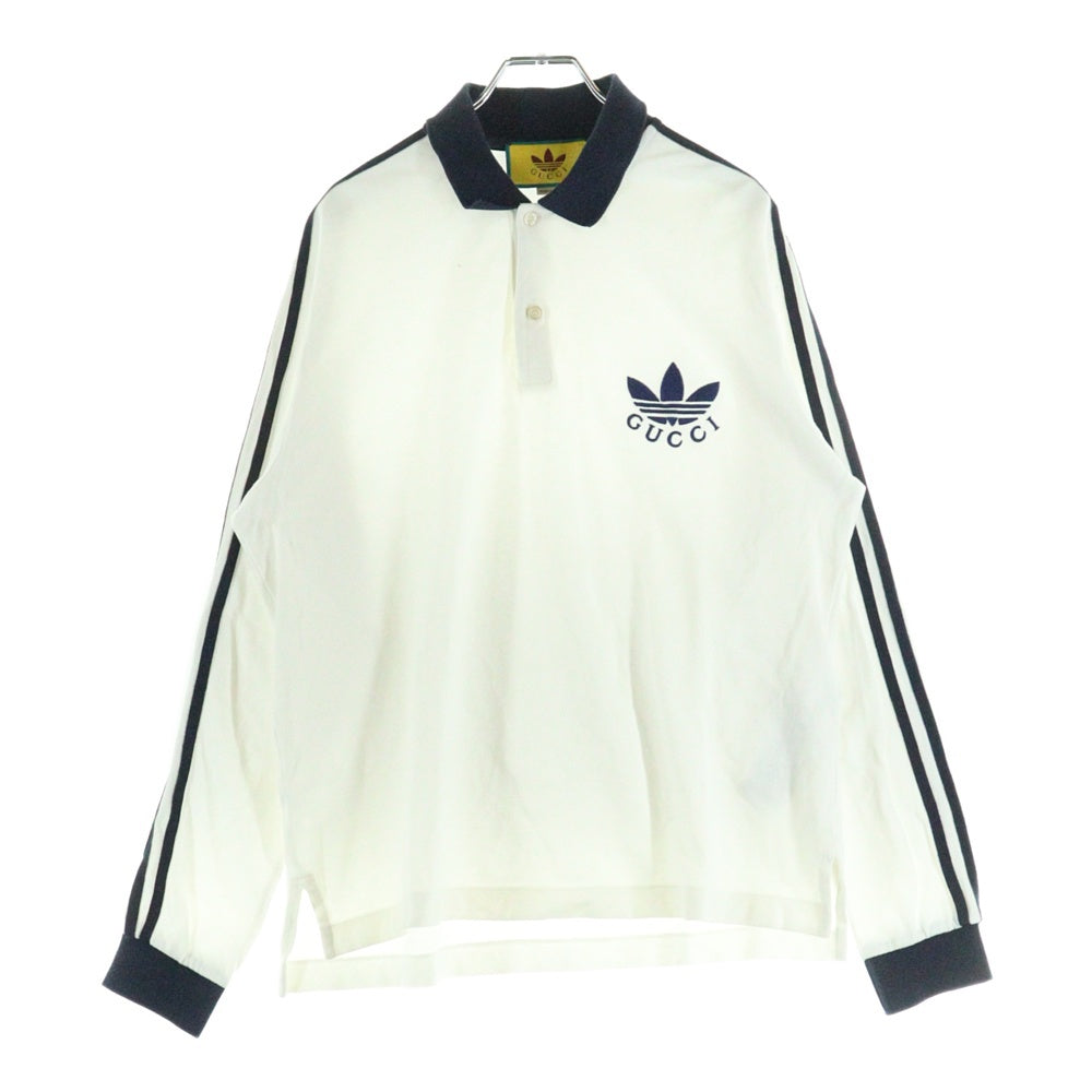 GUCCI(グッチ) ×adidas cotton piquet polo shirt アディダス コットンピケポロシャツ ホワイト 722972 XJEVF