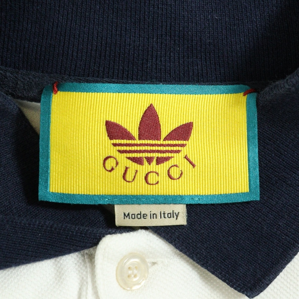 GUCCI(グッチ) ×adidas cotton piquet polo shirt アディダス コットンピケポロシャツ ホワイト 722972 XJEVF