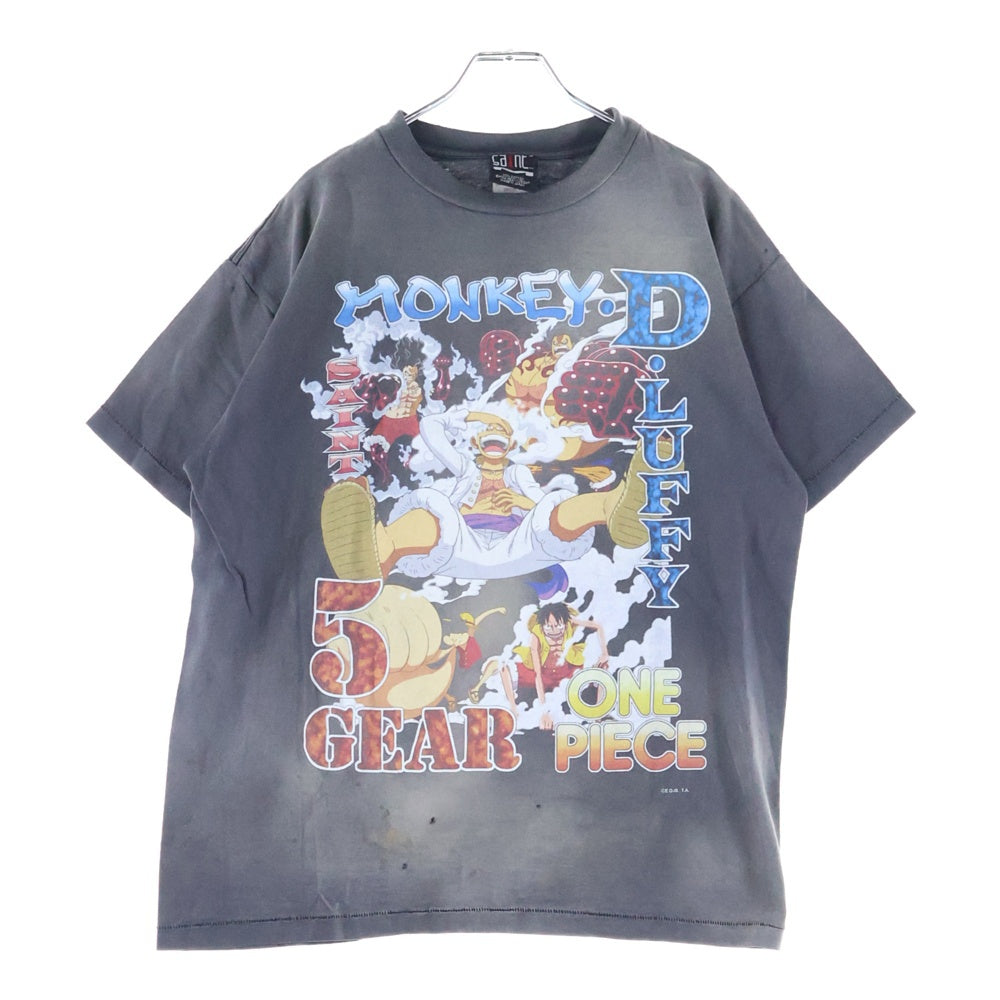 SAINT MICHAEL(セントマイケル) ONE PIECE OP_SS T-Shirt ワンピース ルフィ ヴィンテージ加工 プリント 半袖Tシャツ グレー