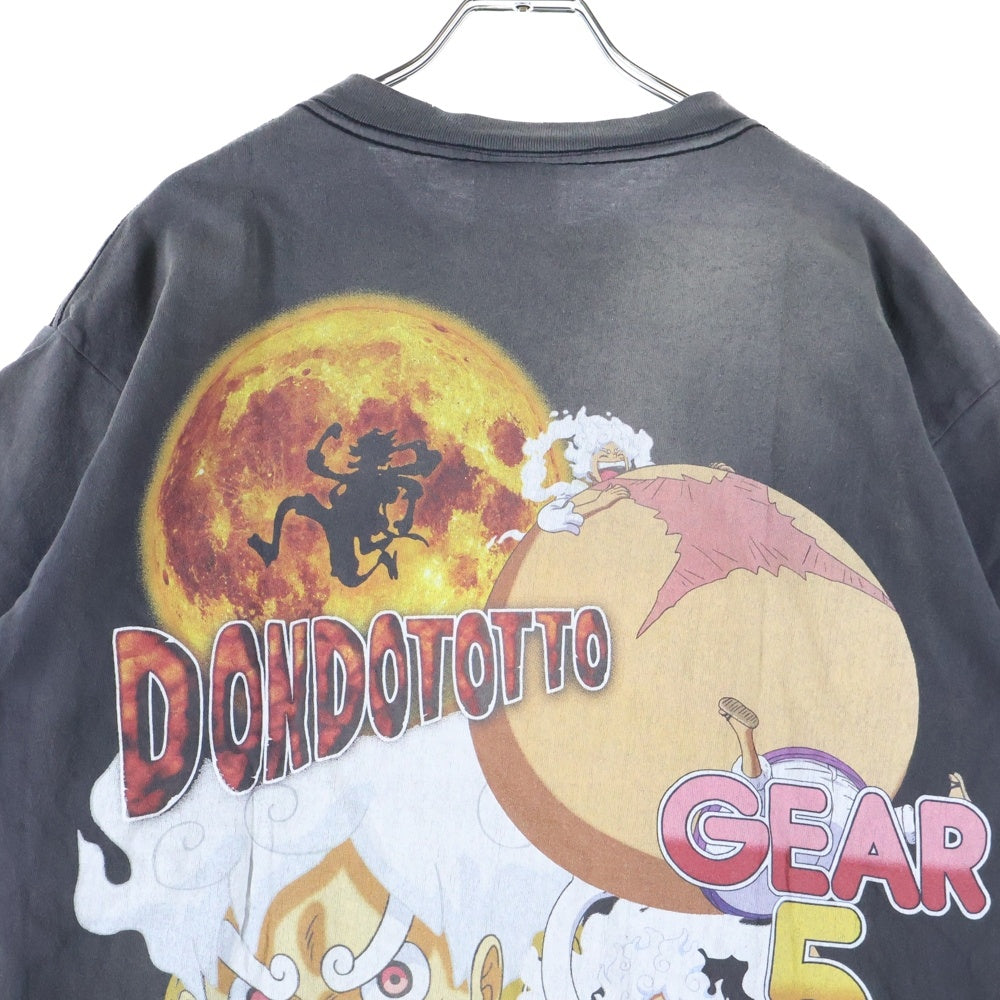 SAINT MICHAEL(セントマイケル) ONE PIECE OP_SS T-Shirt ワンピース ルフィ ヴィンテージ加工 プリント 半袖Tシャツ グレー