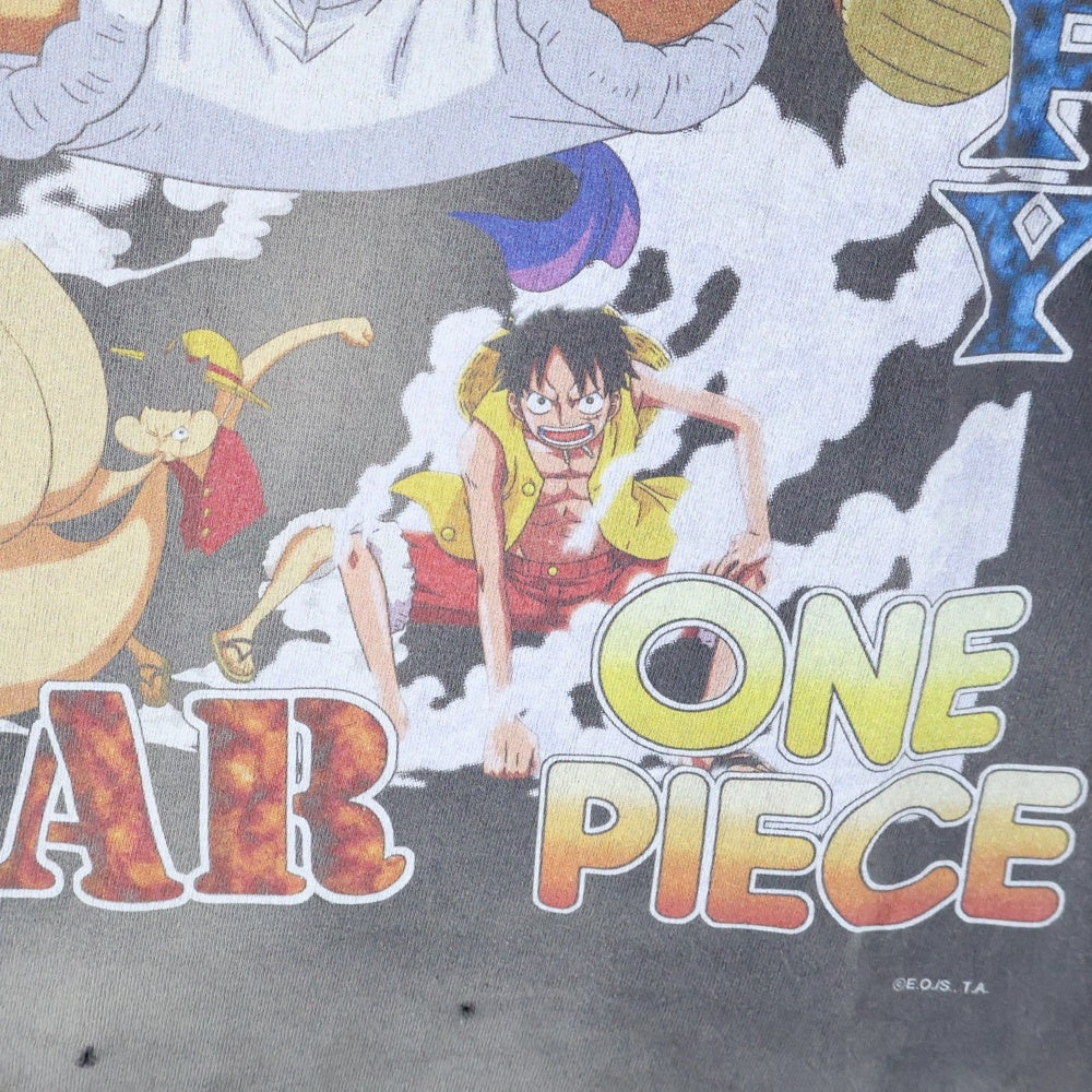 SAINT MICHAEL(セントマイケル) ONE PIECE OP_SS T-Shirt ワンピース ルフィ ヴィンテージ加工 プリント 半袖Tシャツ グレー