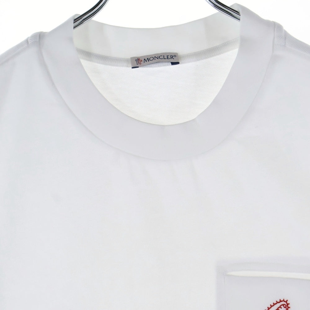MONCLER(モンクレール) ロゴ刺繍 クルーネック 半袖Tシャツ カットソー ホワイト I10918C00005 899H5