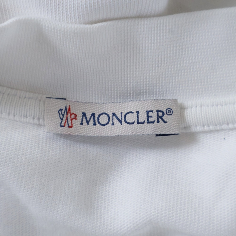 MONCLER(モンクレール) ロゴ刺繍 クルーネック 半袖Tシャツ カットソー ホワイト I10918C00005 899H5