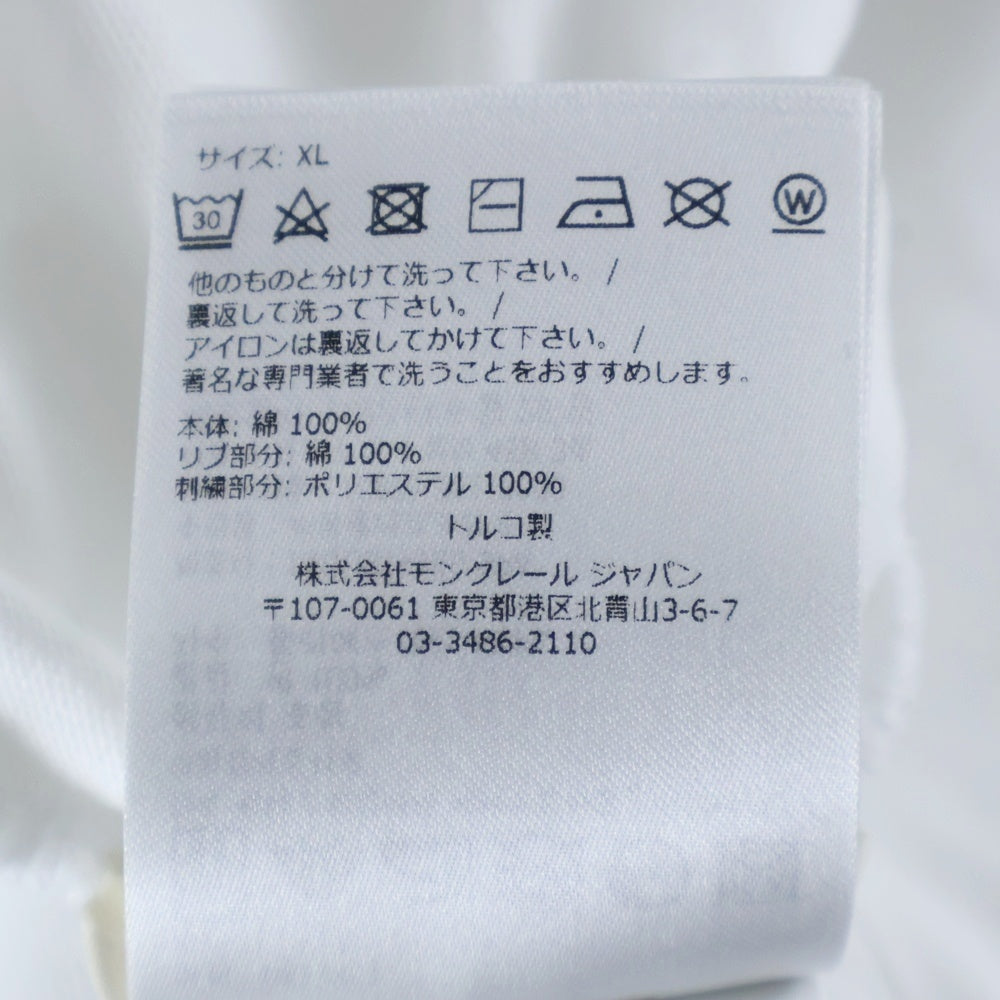 MONCLER(モンクレール) ロゴ刺繍 クルーネック 半袖Tシャツ カットソー ホワイト I10918C00005 899H5