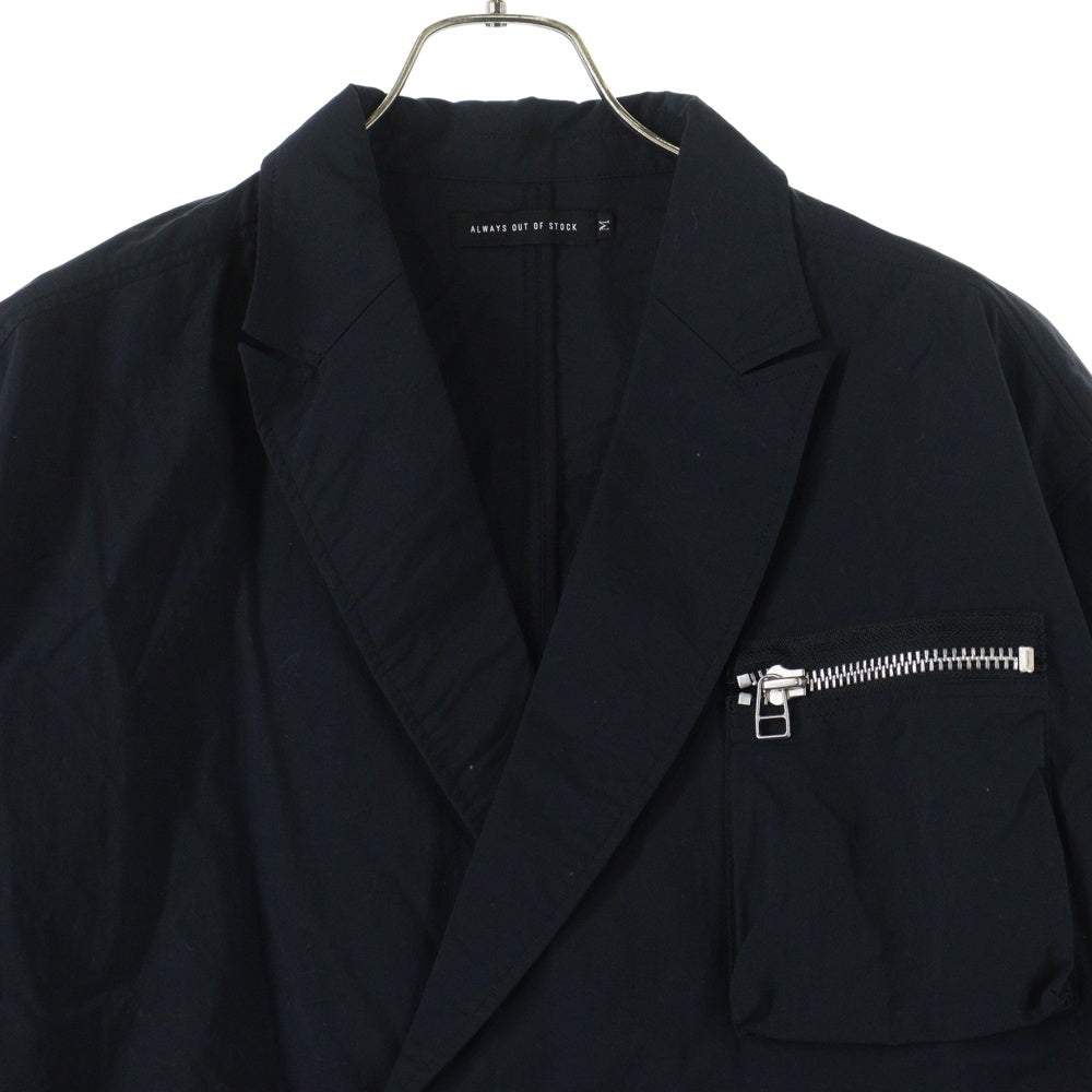 ALWAYS OUT OF STOCK(オールウェイズアウトオブストック) FATIGUE 2B W JACKET HA-024102112 ファティーグ 2B ナイロン ダブルジャケット ブラック