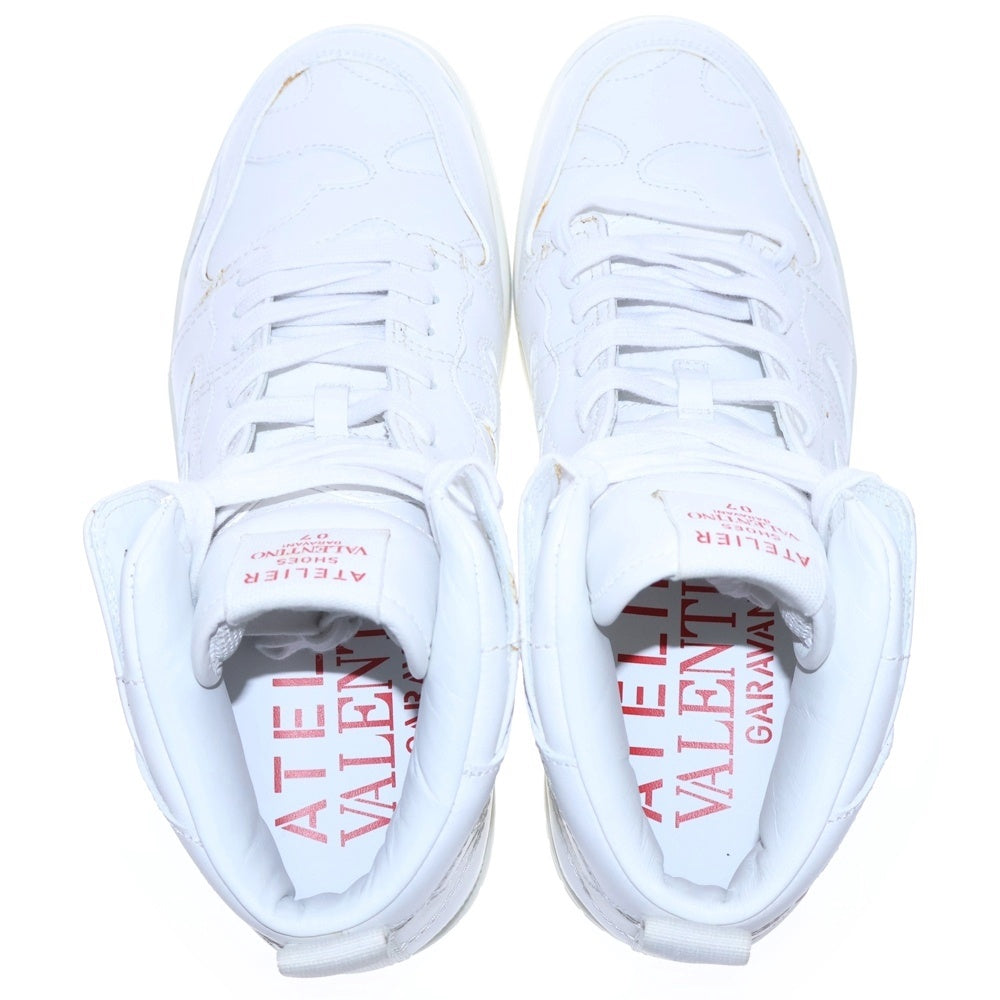 VALENTINO GARAVANI(ヴァレンチノガラヴァーニ) ロゴプリント レザー ハイカットスニーカー ホワイト WY2S0E64