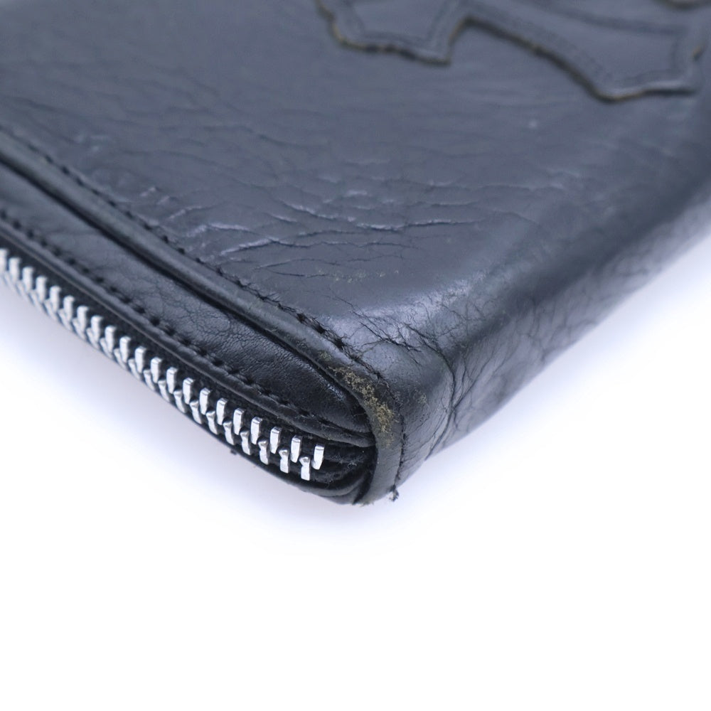 CHROME HEARTS(クロムハーツ) REC F ZIP 3セメタリー クロスパッチ ラウンドファスナーウォレット 長財布 ブラック