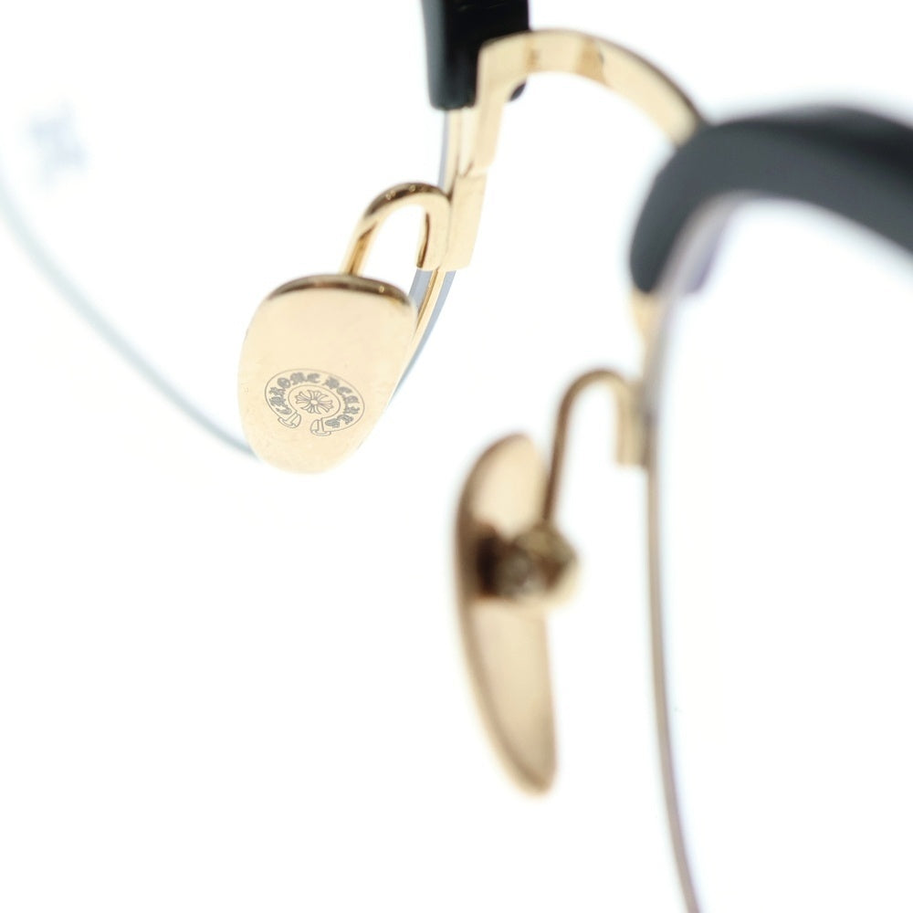 CHROME HEARTS(クロムハーツ) EVAGILIST-BK/GP ダガー&CHプラス装飾クリアレンズサングラス 眼鏡 ゴールド/ブラック