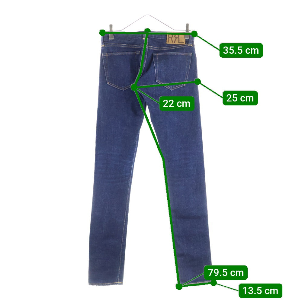 RRL(ダブルアールエル) ジップフライデニムパンツ スキニーパンツ 2FRJ308C ブルー レディース