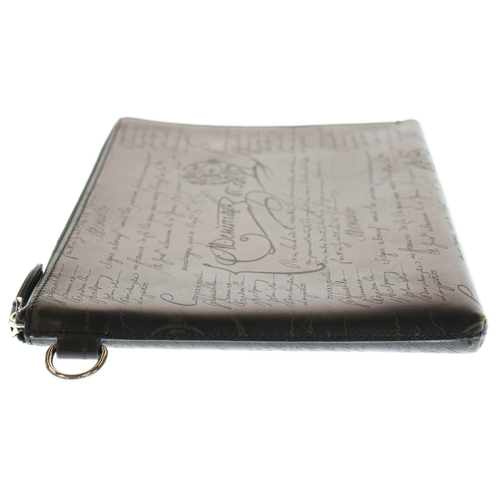 Berluti(ベルルッティ) ニノGM カリグラフィ スクリット パティーヌ クラッチバッグ セカンドバッグ レザー グレー シルバー金具