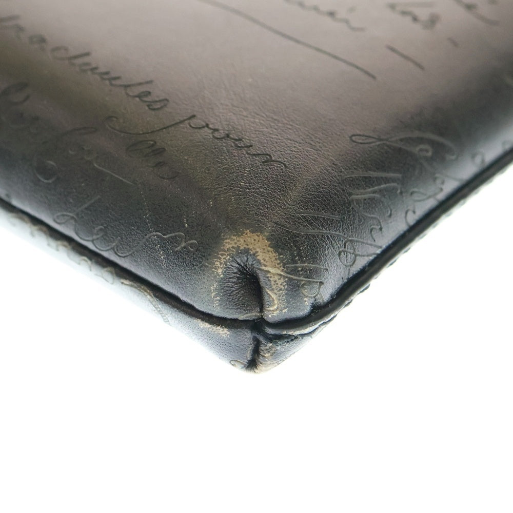 Berluti(ベルルッティ) ニノGM カリグラフィ スクリット パティーヌ クラッチバッグ セカンドバッグ レザー グレー シルバー金具