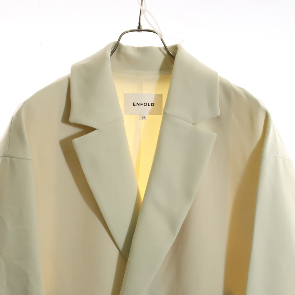 ENFOLD(エンフォルド) ダブルクロススリットオーバーコート ホワイト レディース 300CS230-0460