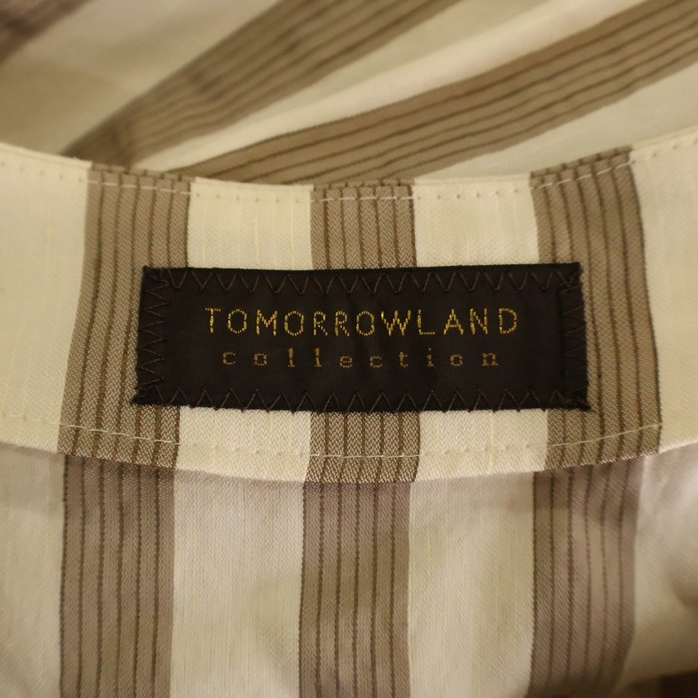 TOMORROWLAND(トゥモローランド) エフェクトストライプ Vネックワンピース ブラウン/ベージュ レディース 13-06-12-06404