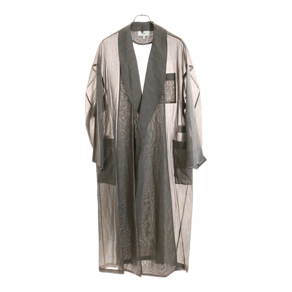 HYKE(ハイク) ウール混 チェスターコート グレー