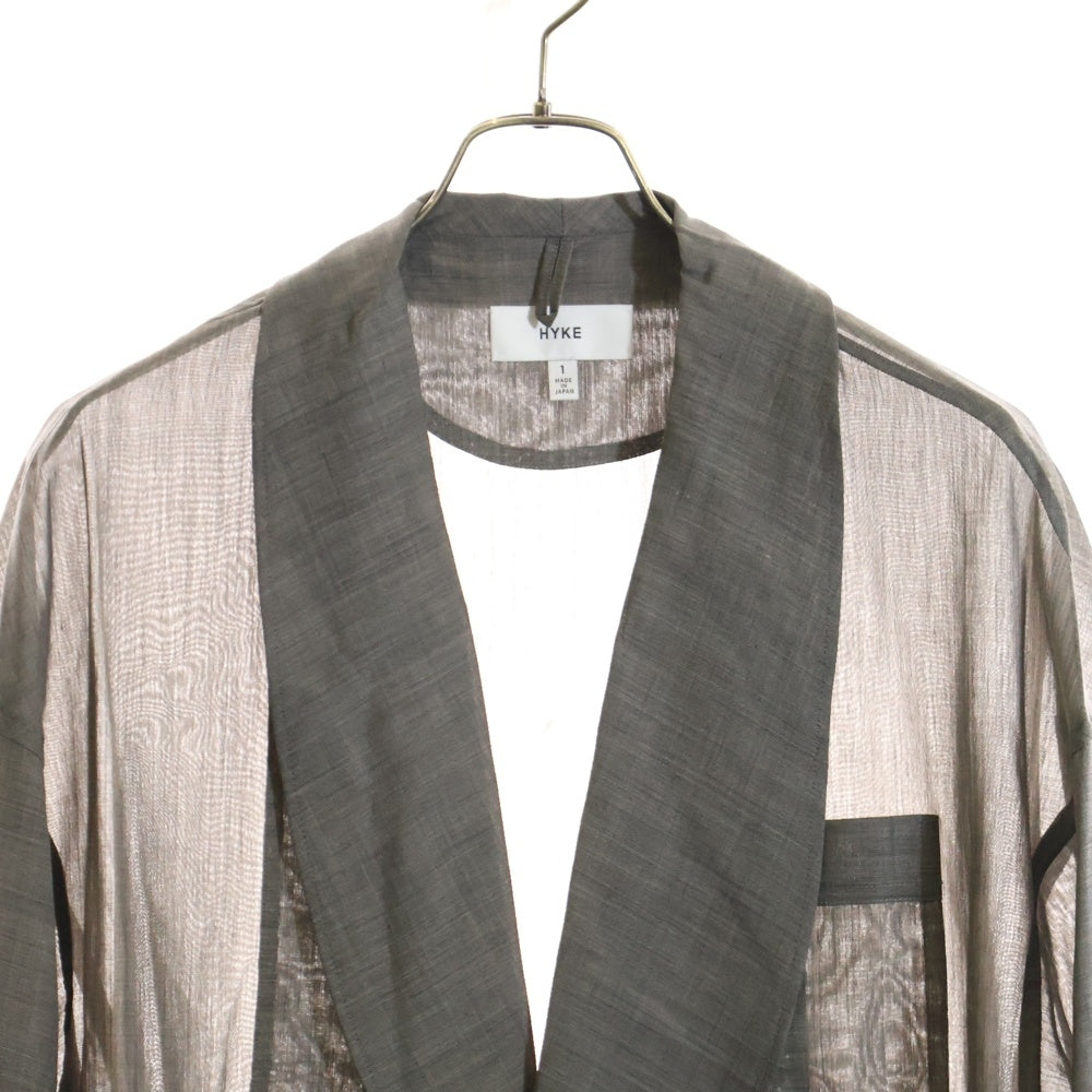 HYKE(ハイク) ウール混 チェスターコート グレー