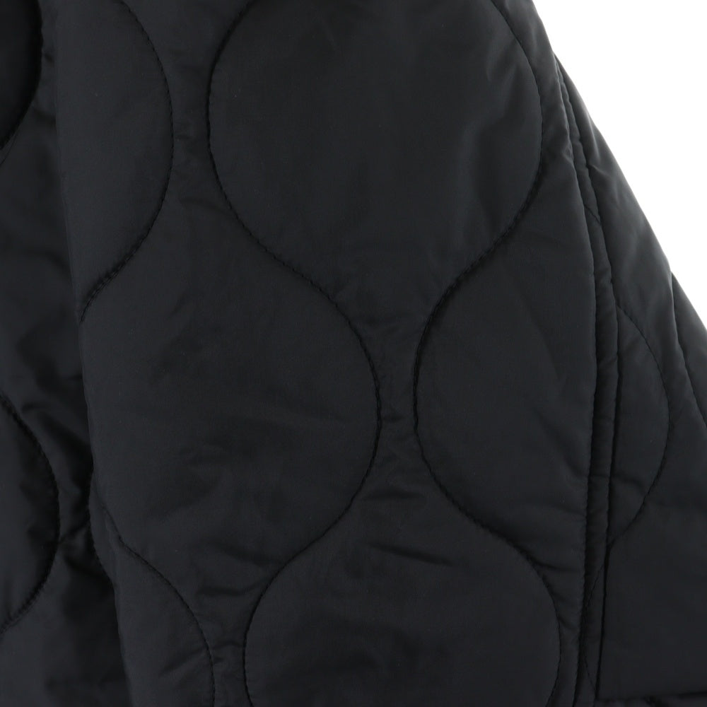 HYKE(ハイク) キルティング ナイロン ノーカラーコート ブラック