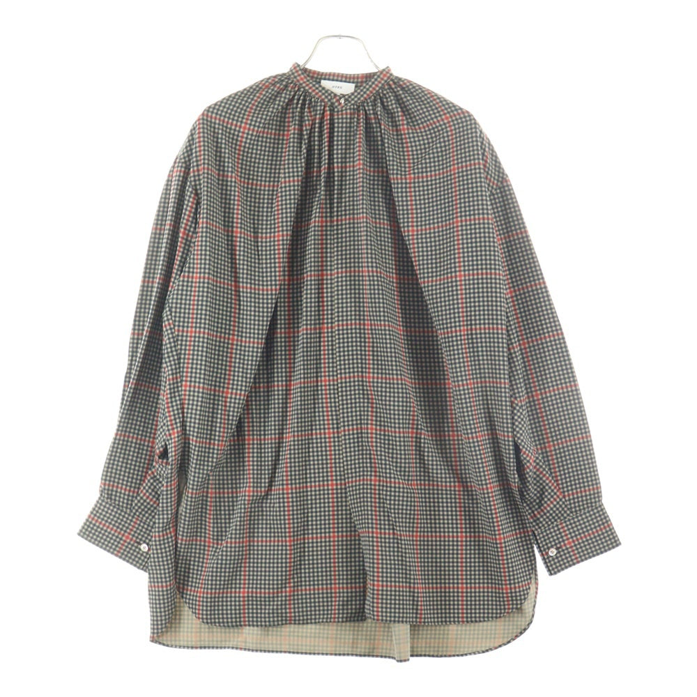 HYKE(ハイク) PLAID GATHERED BLOUSE チェックブラウス 長袖シャツ マルチ レディース